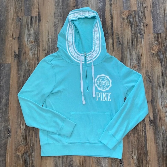 PINK Quarter Zip Hoodie, Medium - Picture 1 of 6